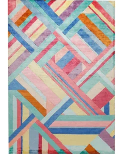 Aquarell-Geflecht in Pastell - Handtuft Viskose 160 x 230 cm