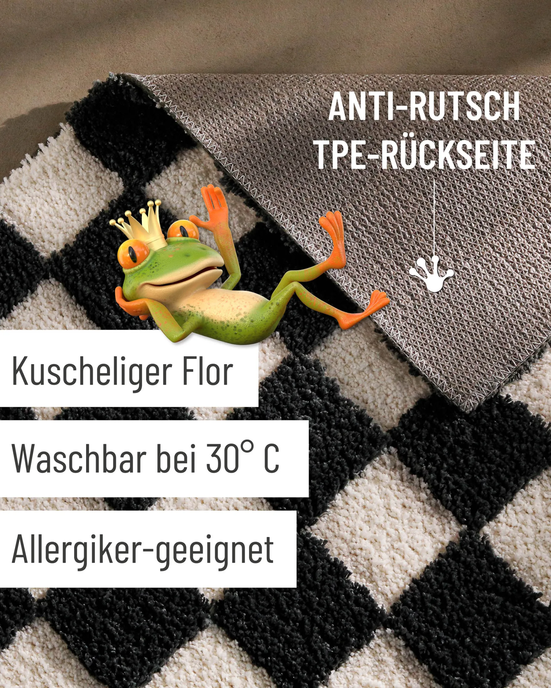 Badteppich Anthrazit Grau "Bobbi" WECONhome