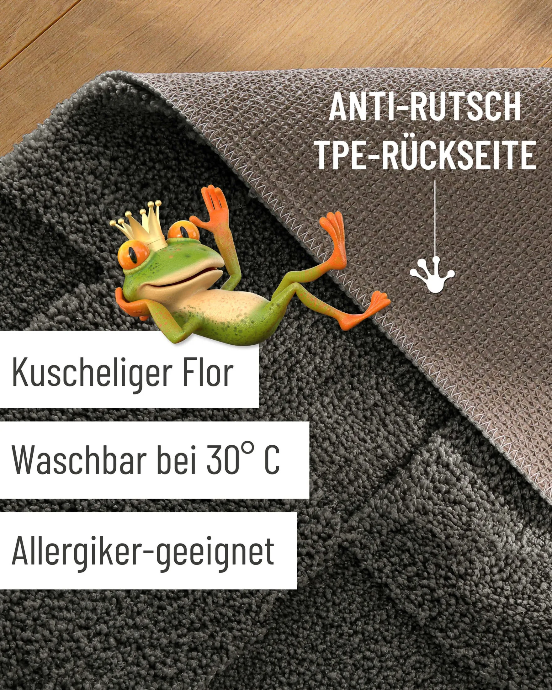 Badteppich Anthrazit Grau "Davie" WECONhome