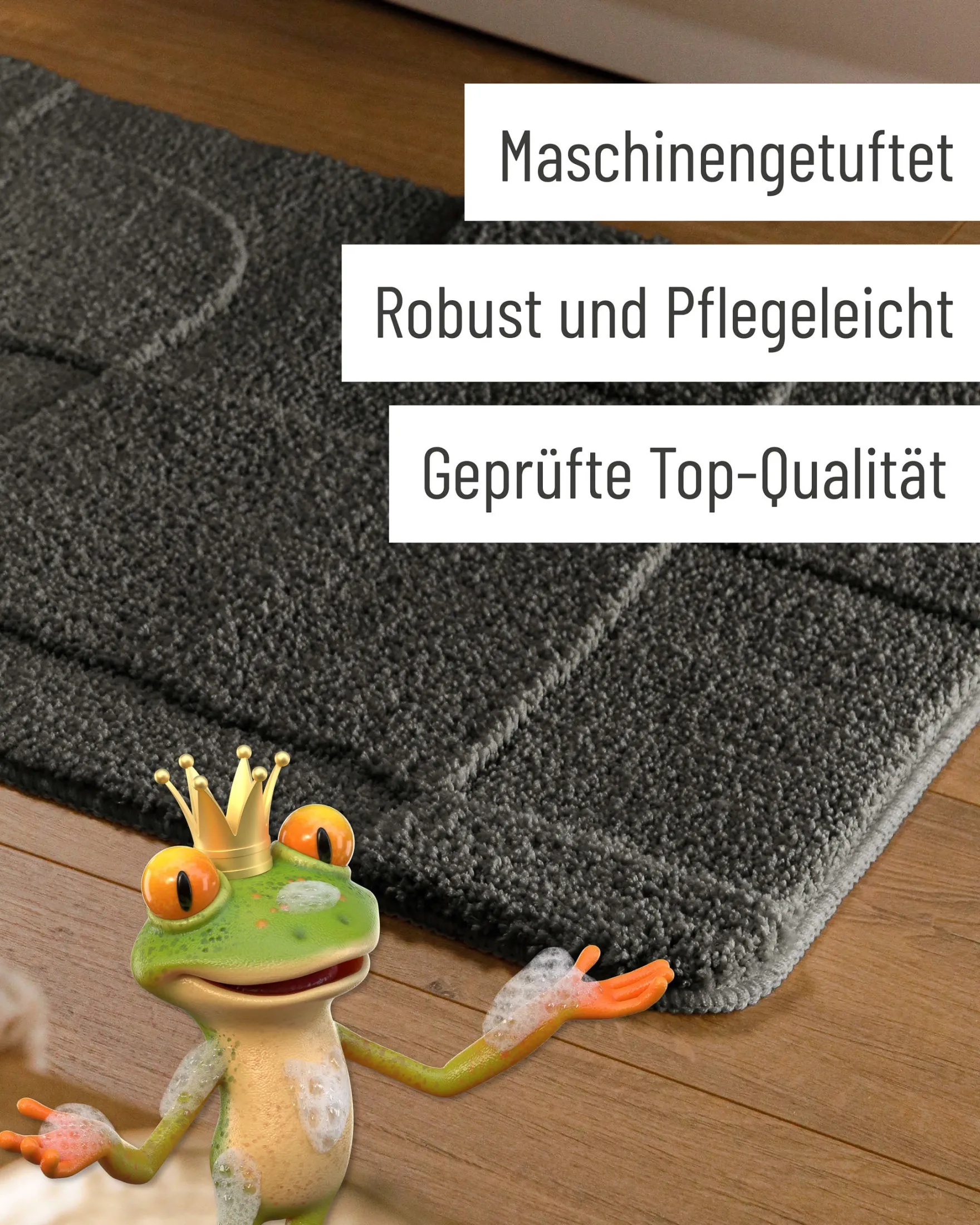 Badteppich Anthrazit Grau "Davie" WECONhome