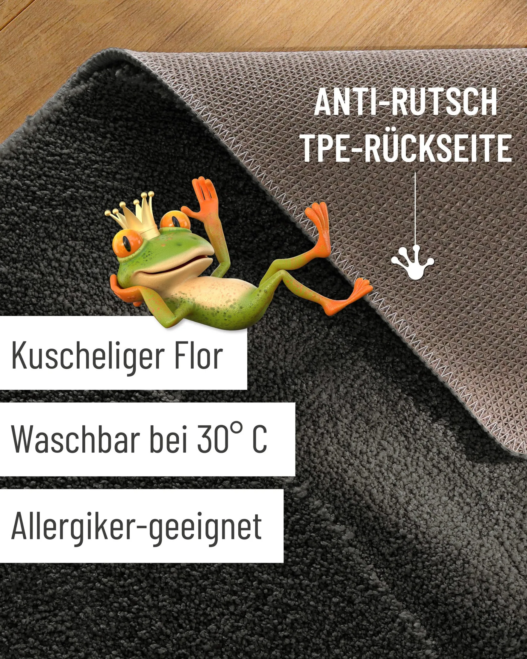 Badteppich Anthrazit Grau "Marc" WECONhome