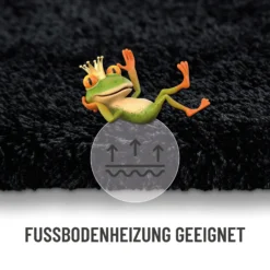 Badteppich Anthrazit Schwarz