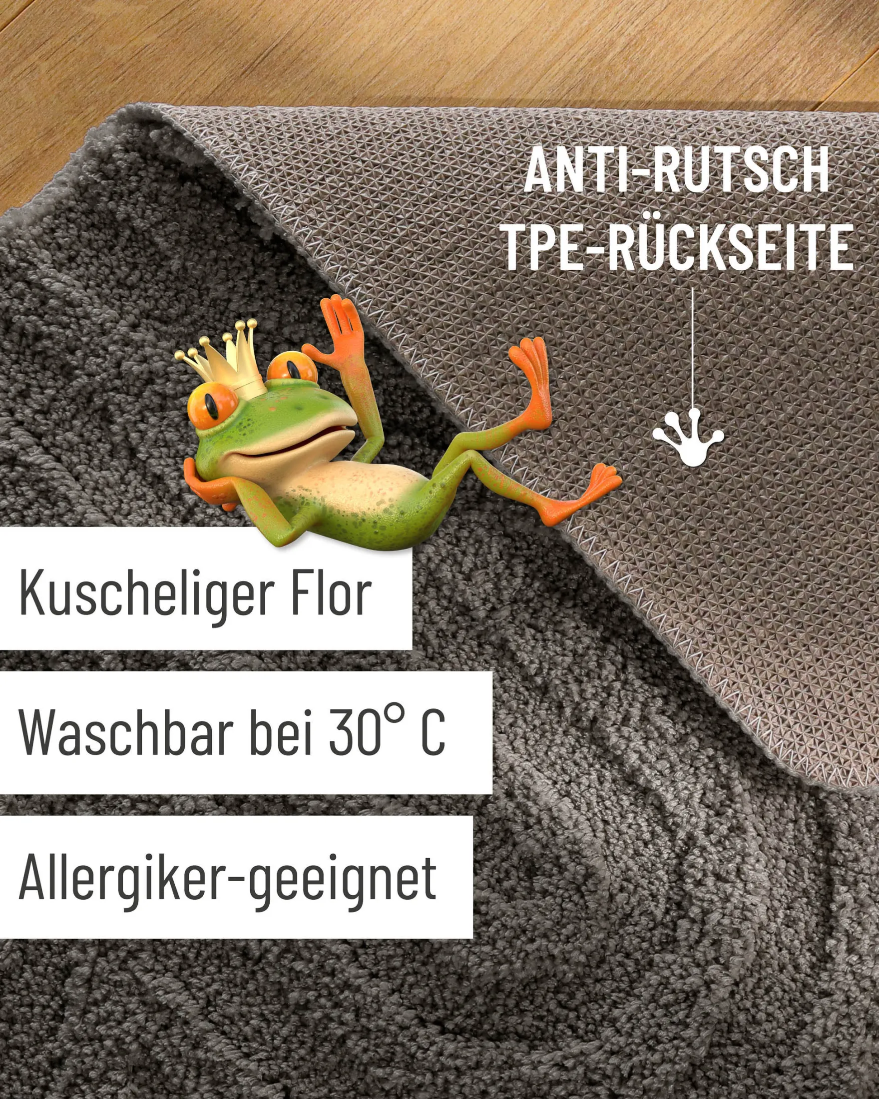 Badteppich Basalt Grau "Fiete" WECONhome