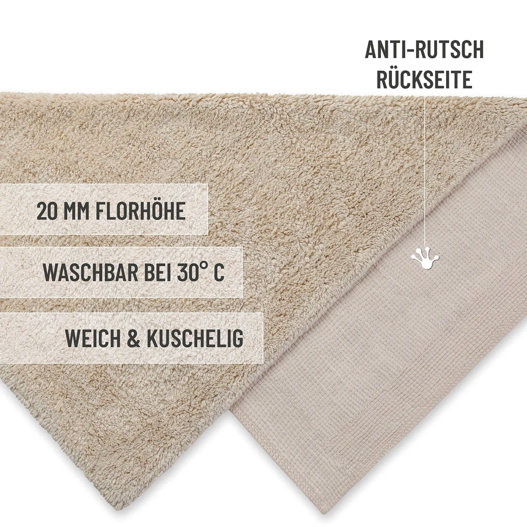 Badteppich Beige "Erik" WECONhome Basics