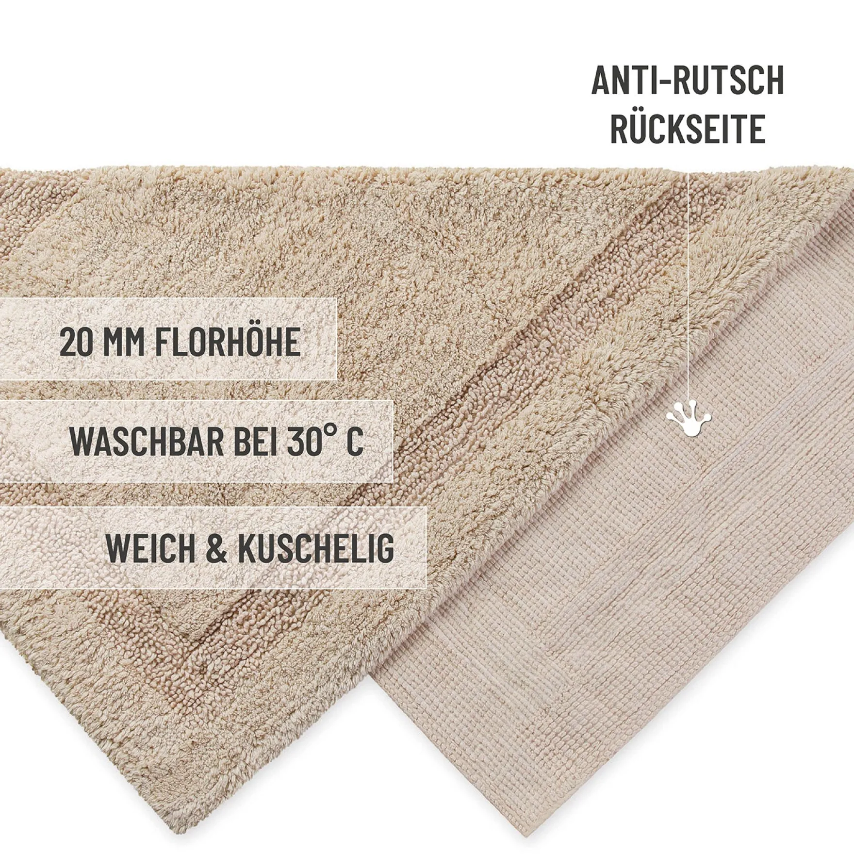 Badteppich Beige "Knut" WECONhome Basics