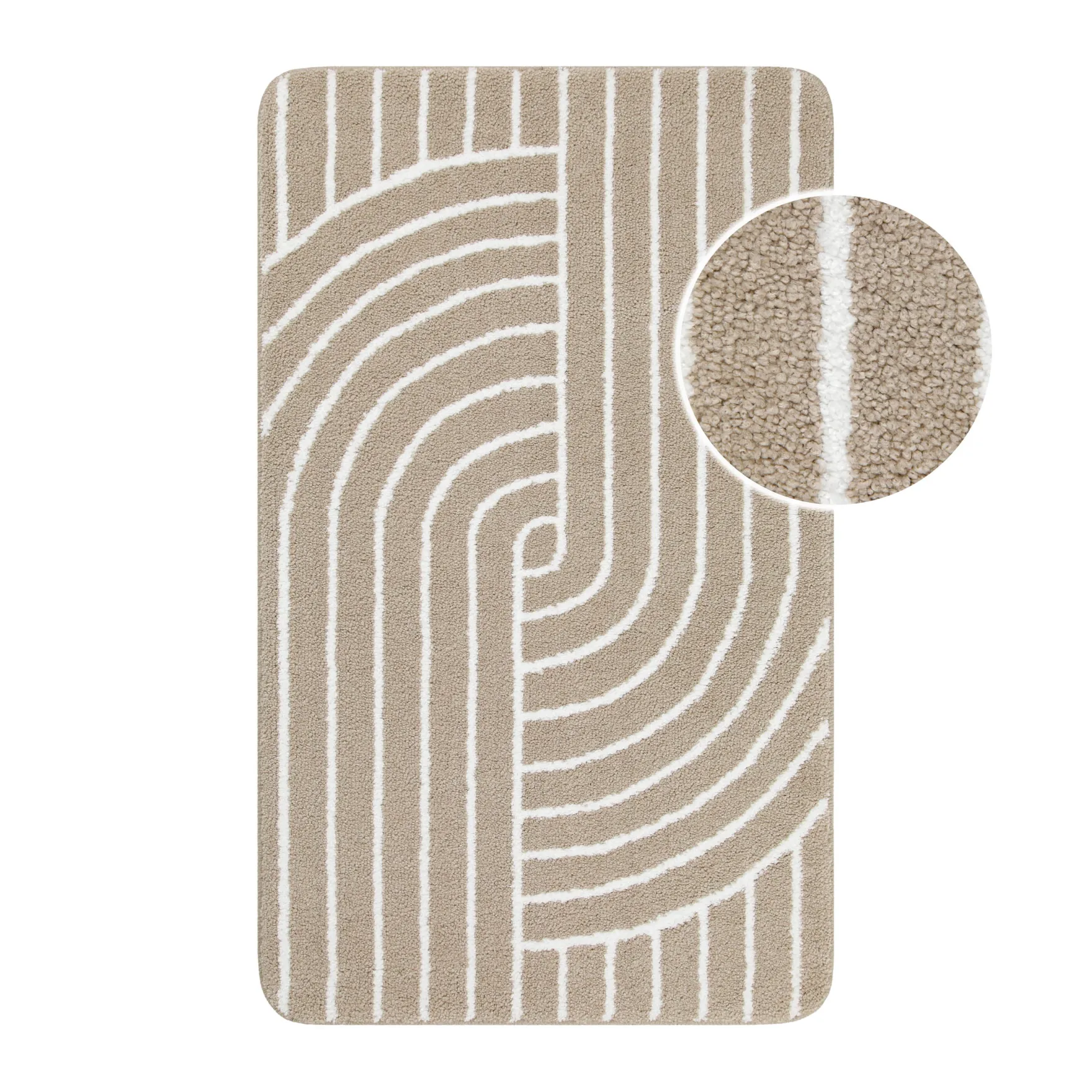 Badteppich Beige Weiß "Hilda" WECONhome Basics