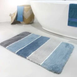 Badteppich Blau Grau