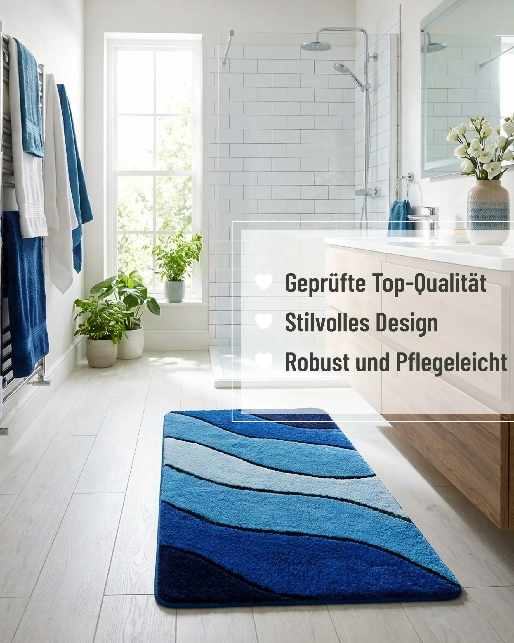 Badteppich Blau Multi "Monte Cavo" Homie Living