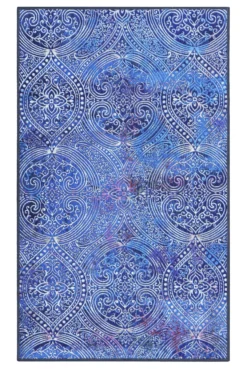 Badteppich Blau Vintage
