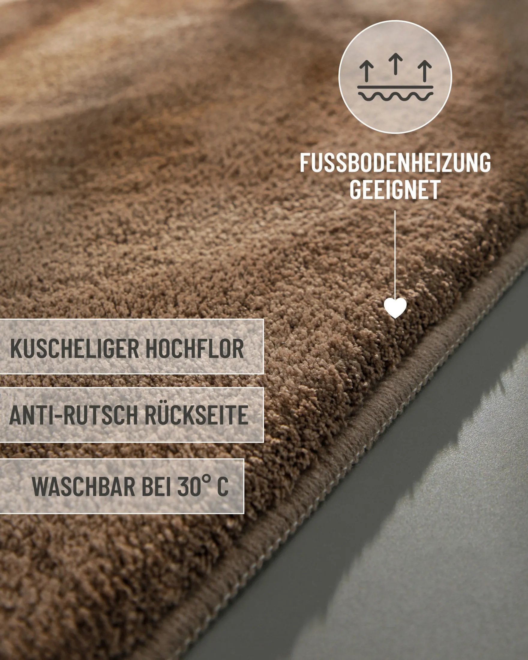 Badteppich Braun Beige "Joris" WECONhome Basics