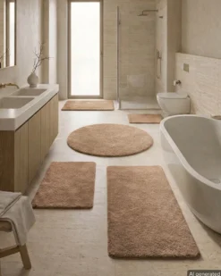 Badteppich Braun Beige