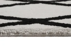 Badteppich Creme Schwarz