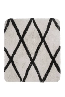 Badteppich Creme Schwarz