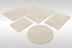 Badteppich Creme Weiß 