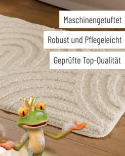 Badteppich Creme Weiß 