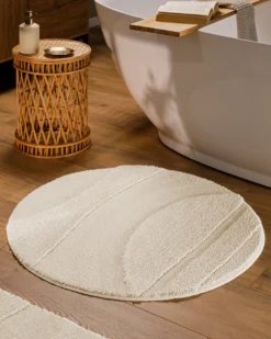 Badteppich Creme Weiß