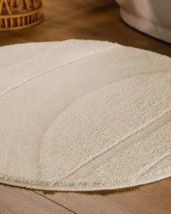 Badteppich Creme Weiß