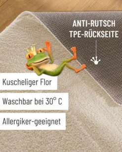 Badteppich Creme Weiß