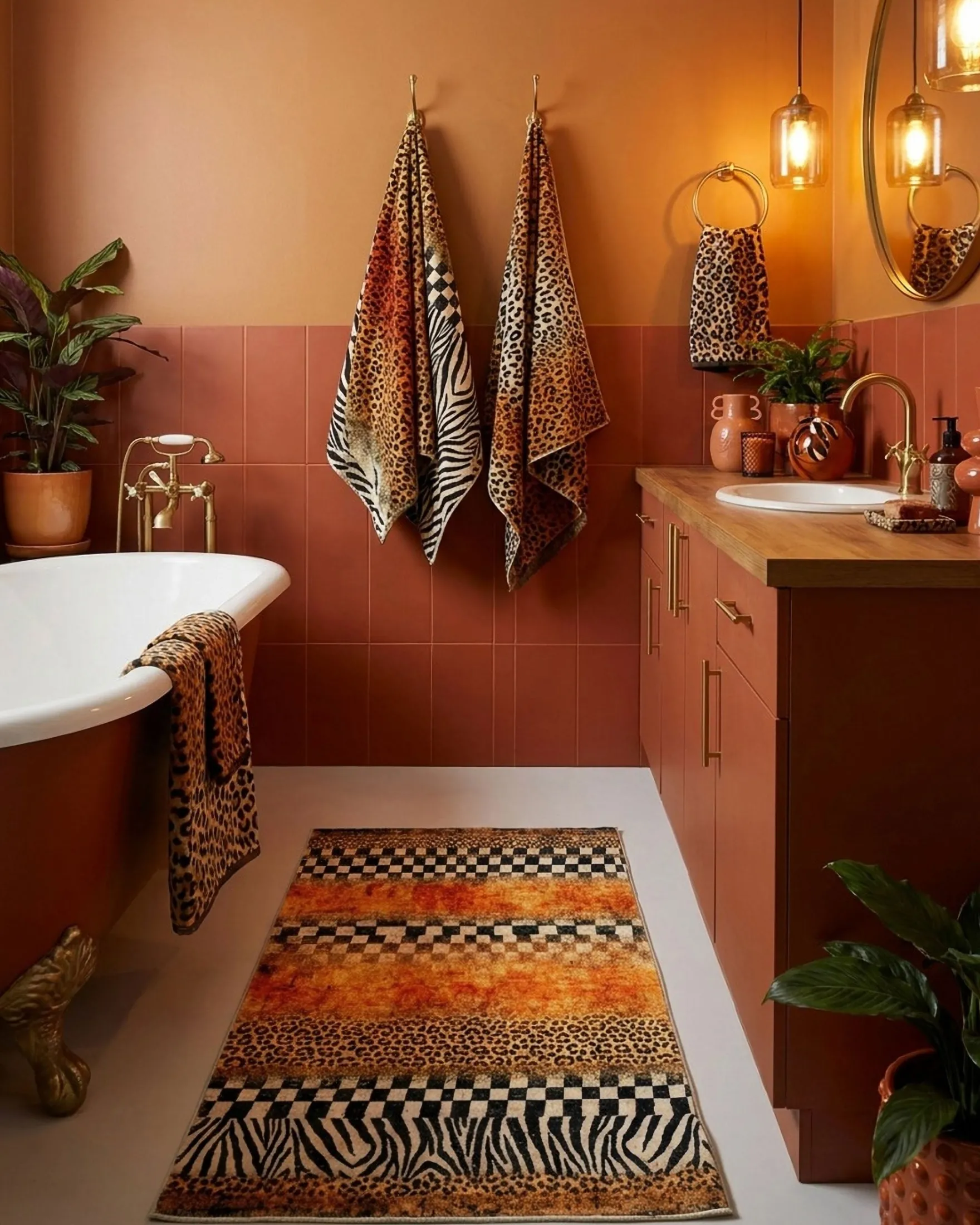 Badteppich Gelb Orange Animal Print mit Zebra-Design "Jungle Stripes" WECONhome