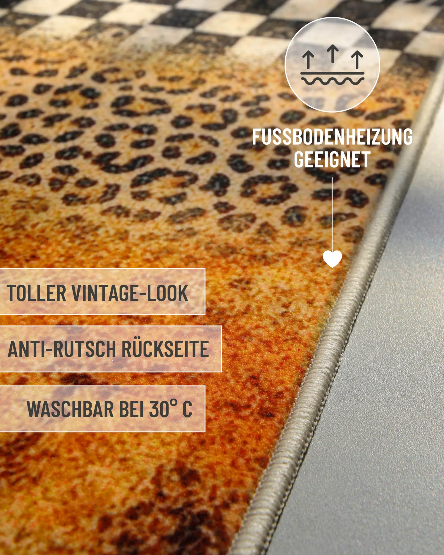 Badteppich Gelb Orange Animal Print mit Zebra-Design "Jungle Stripes" WECONhome
