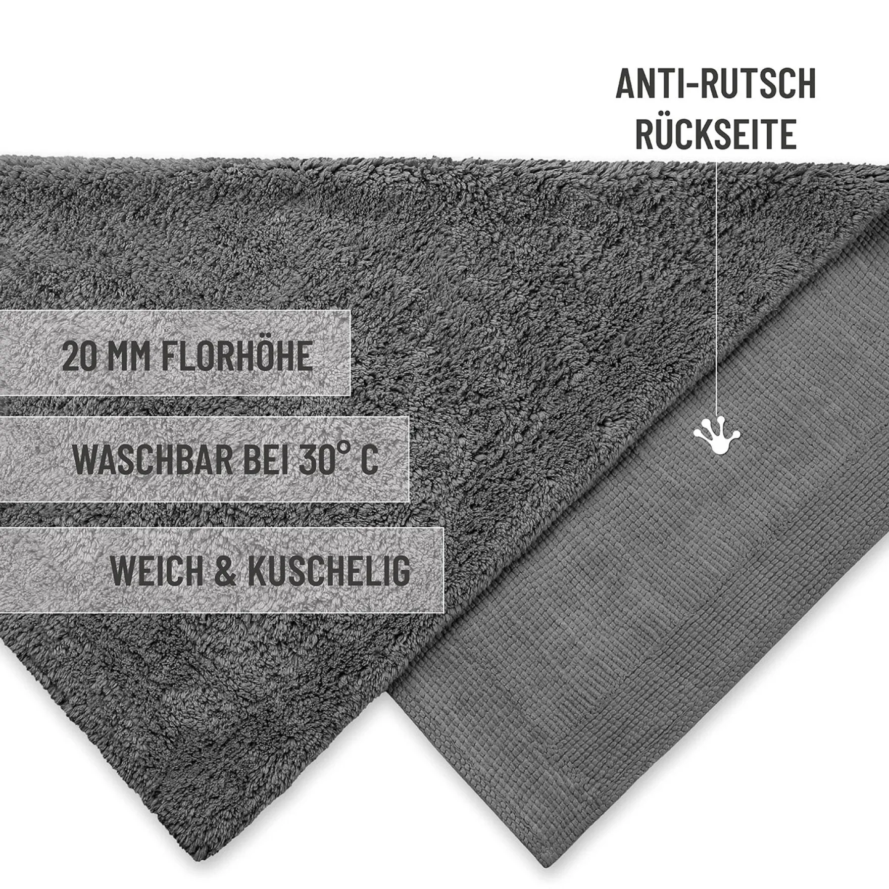 Badteppich Granit Grau "Erik" WECONhome Basics
