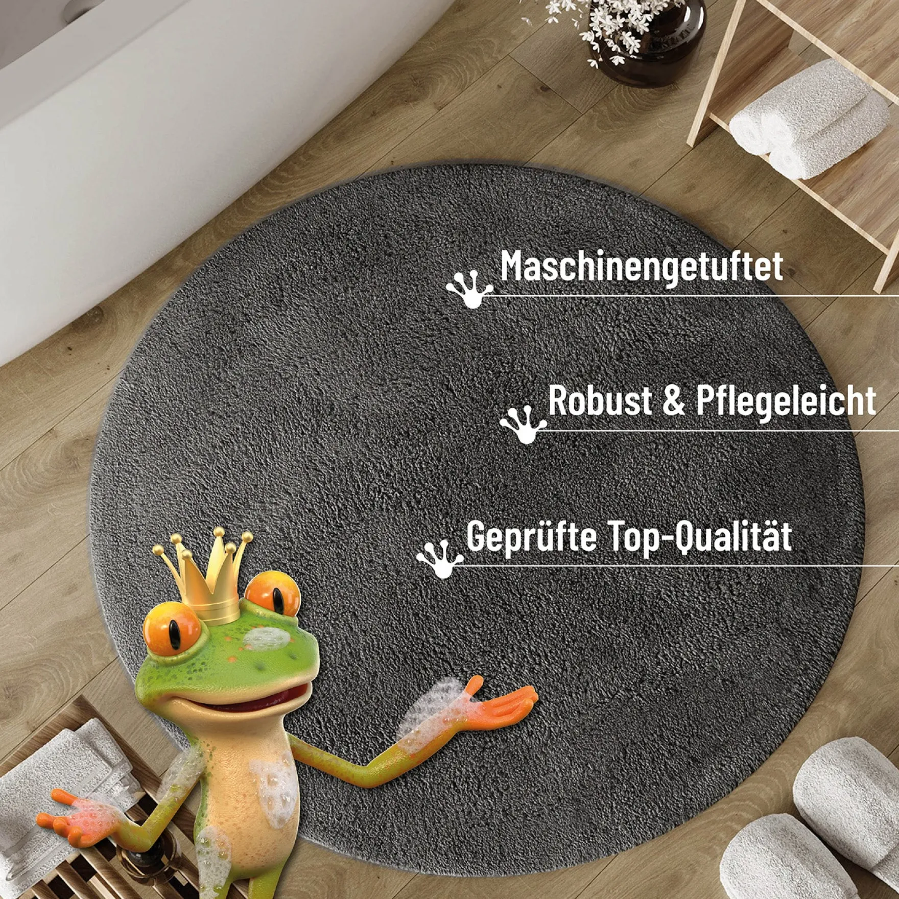 Badteppich Granit Grau "Erik" WECONhome Basics