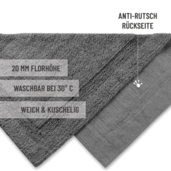 Badteppich Granit Grau