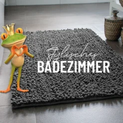 Badteppich Grau