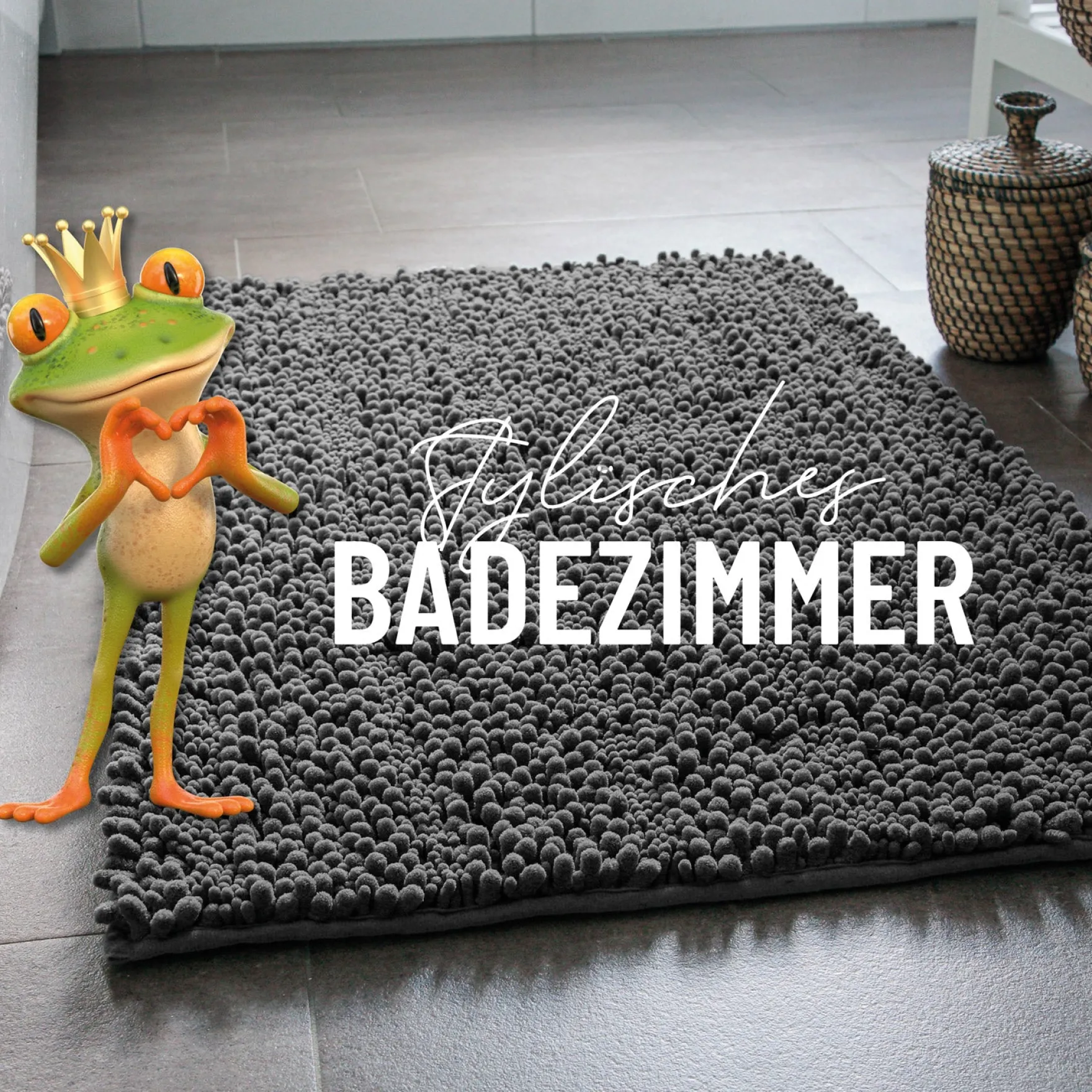 Badteppich Grau "Benno" WECONhome Basics