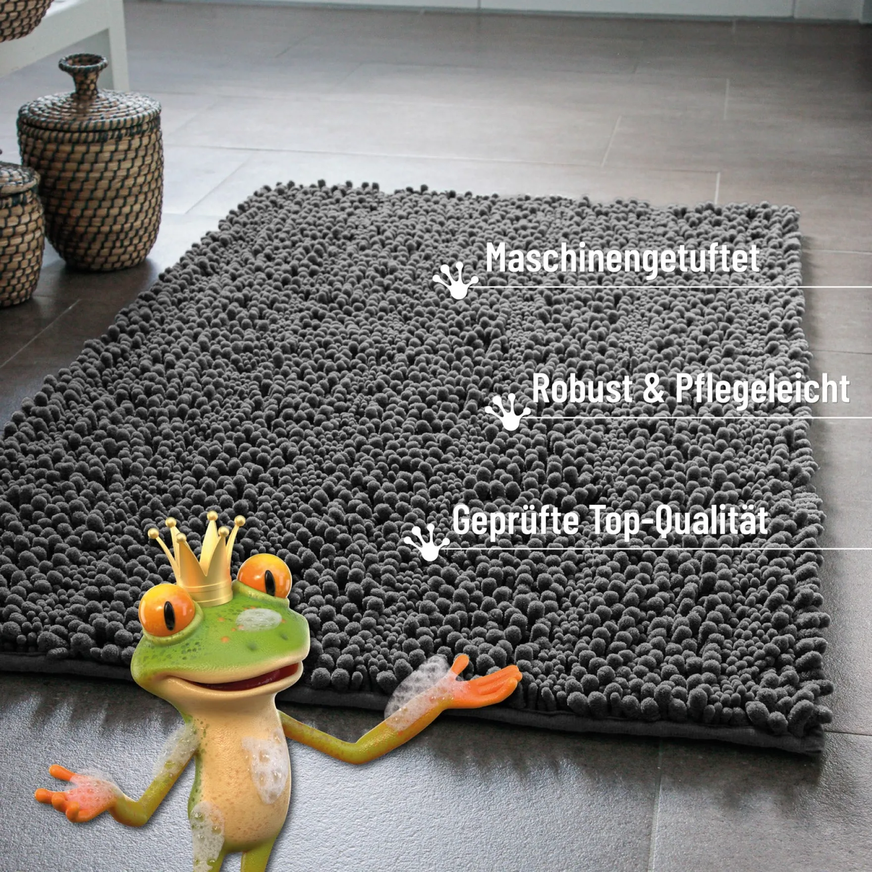 Badteppich Grau "Benno" WECONhome Basics