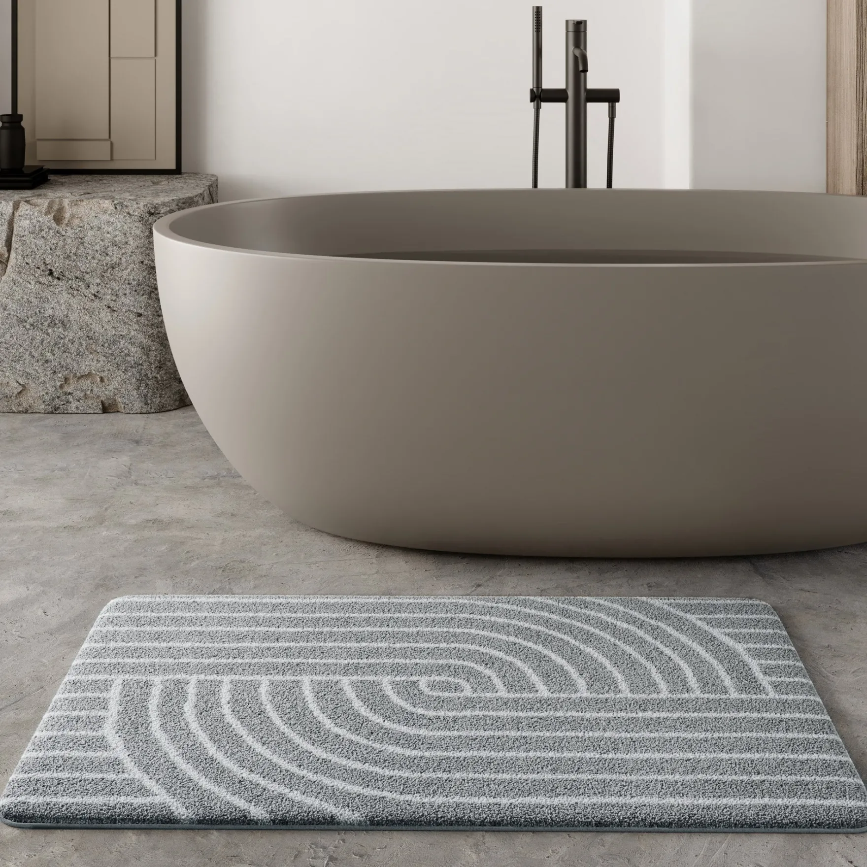 Badteppich Grau "Hilda" WECONhome Basics