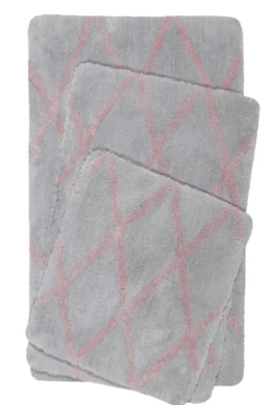 Badteppich Grau Rosa