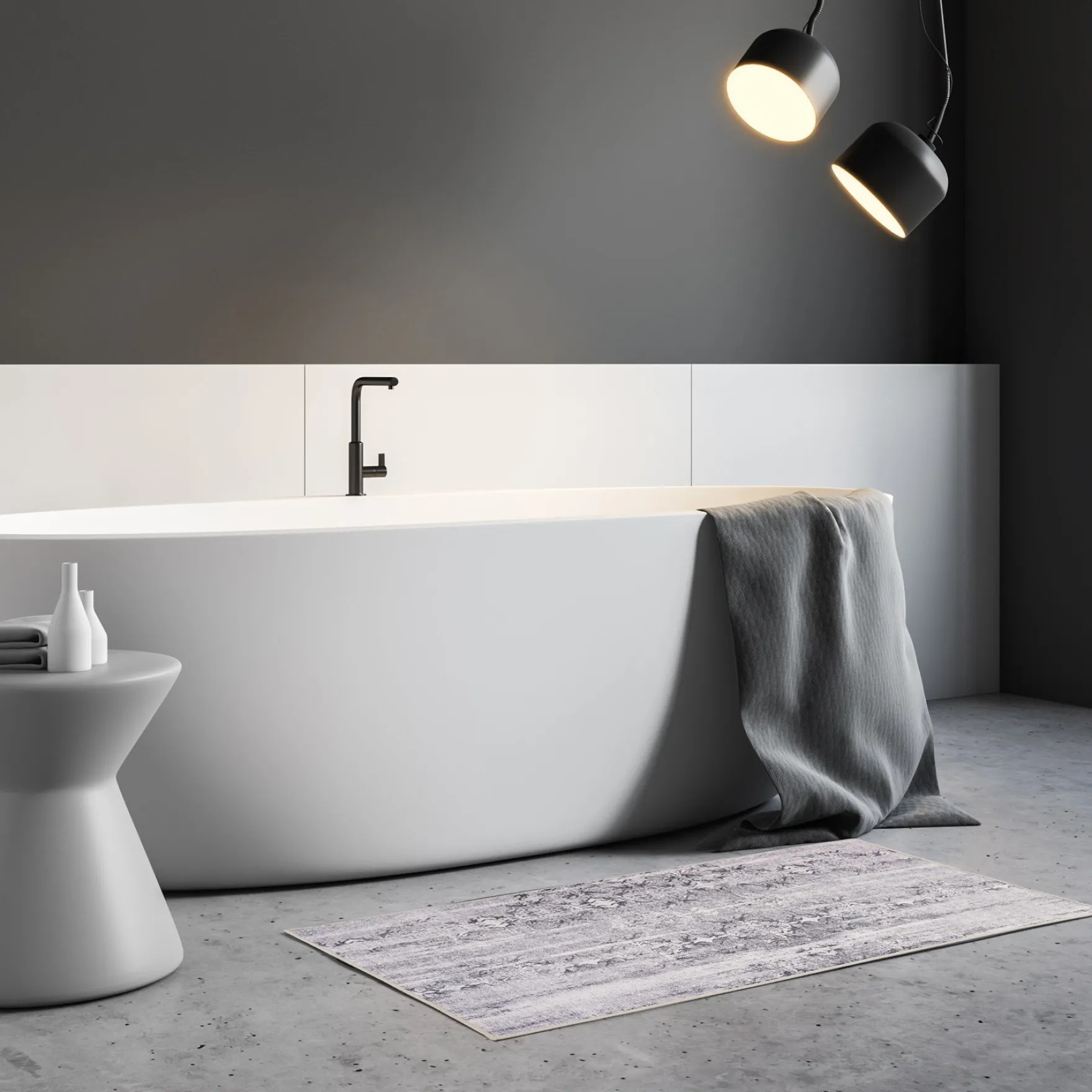 Badteppich Grau Vintage "Sydney" WECONhome
