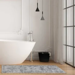 Badteppich Grau Vintage