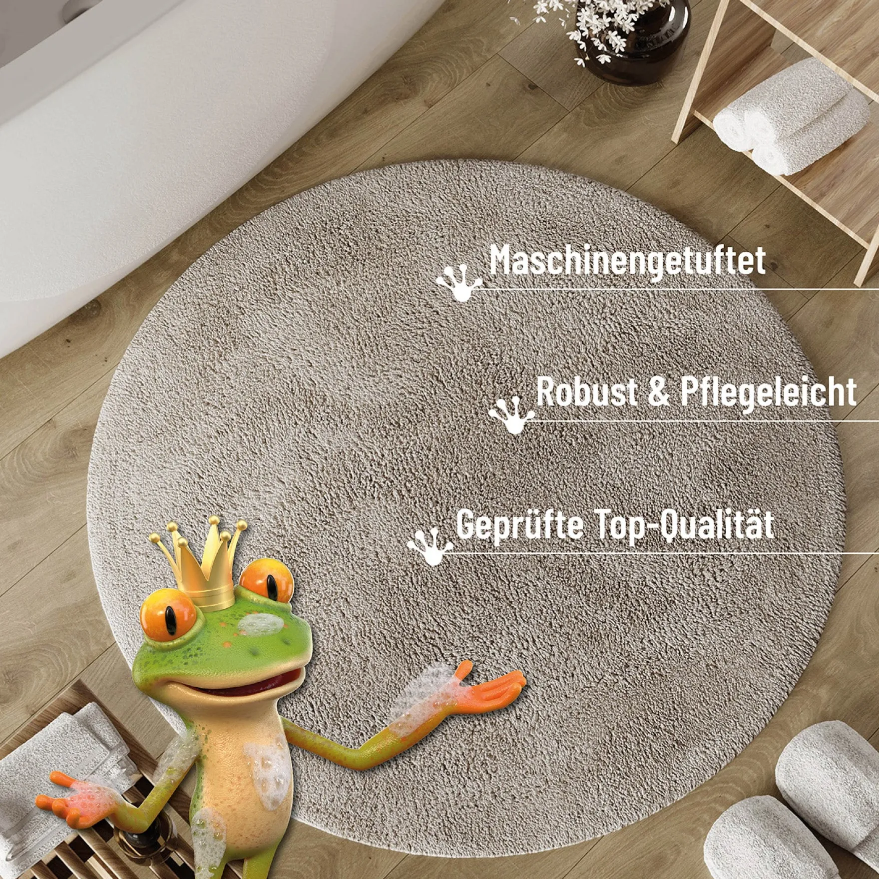 Badteppich Greige "Erik" WECONhome Basics