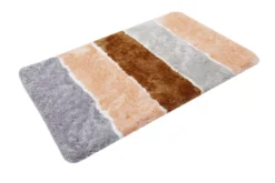 Badteppich Lachs Grau Braun 