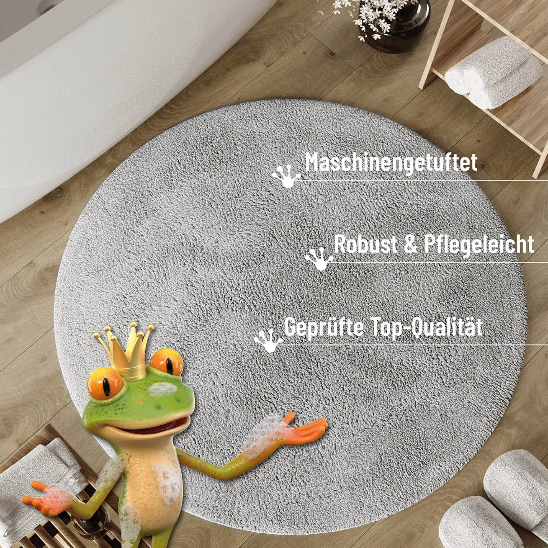Badteppich Licht Grau "Erik" WECONhome Basics