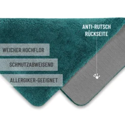 Badteppich Petrol Grün