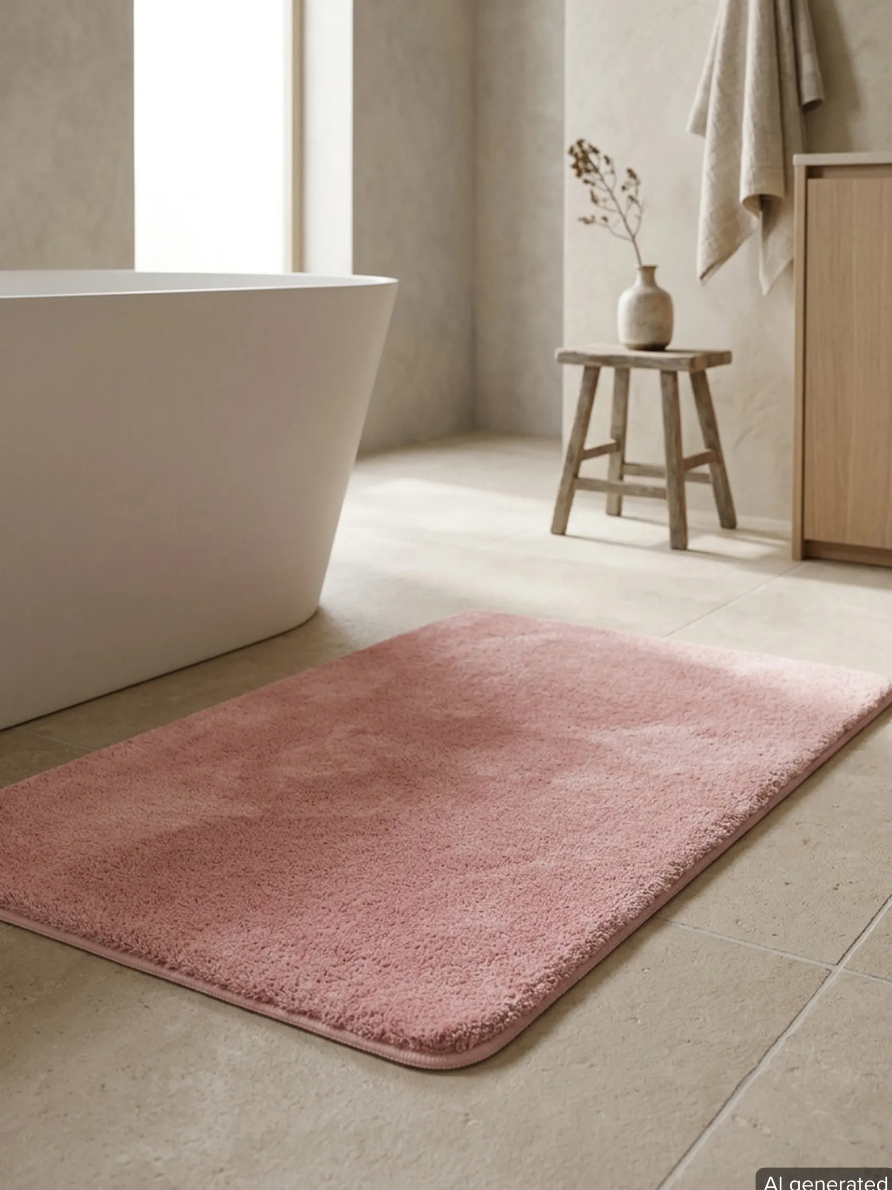 Badteppich Puder Rosa "Joris" WECONhome Basics