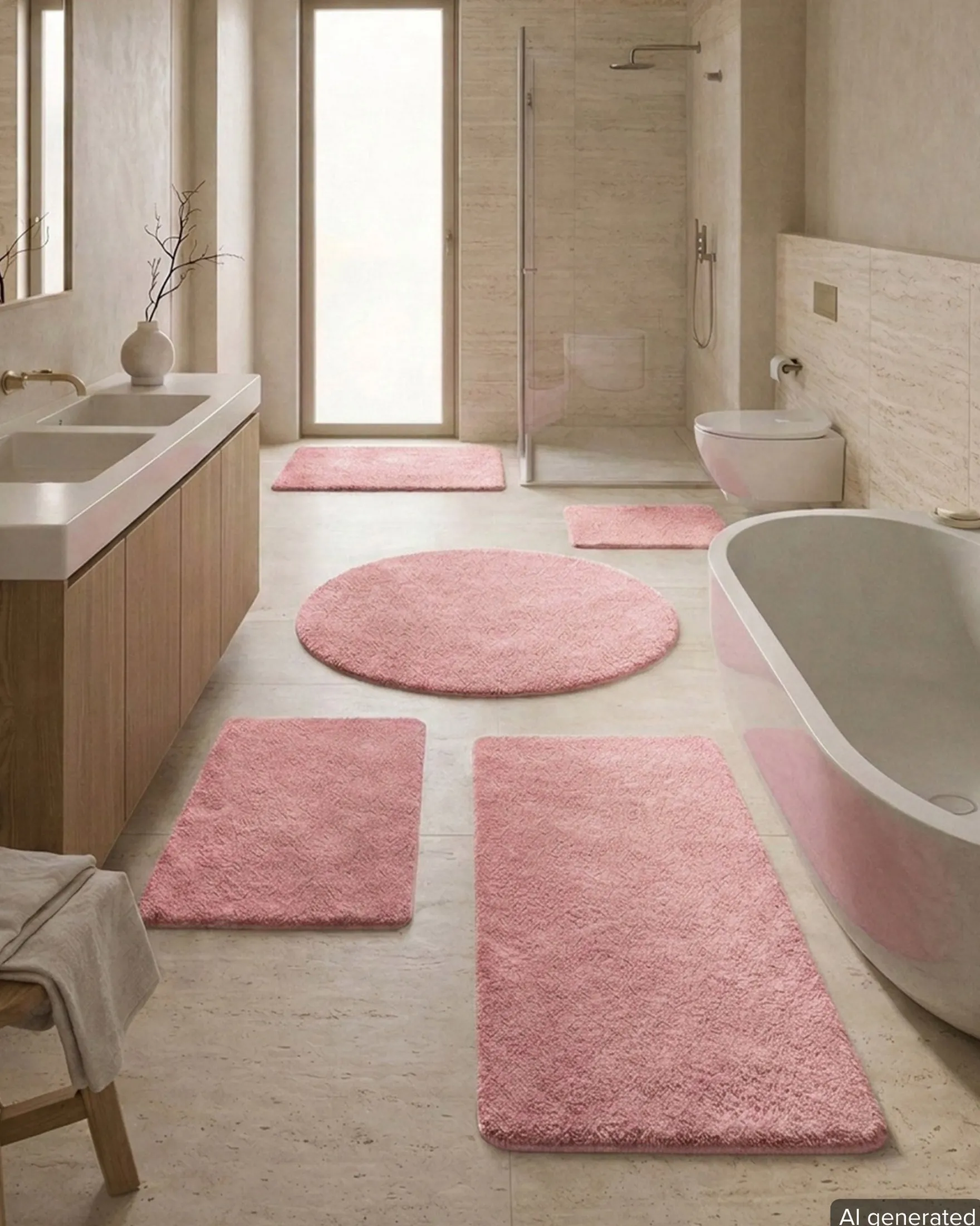 Badteppich Puder Rosa "Joris" WECONhome Basics