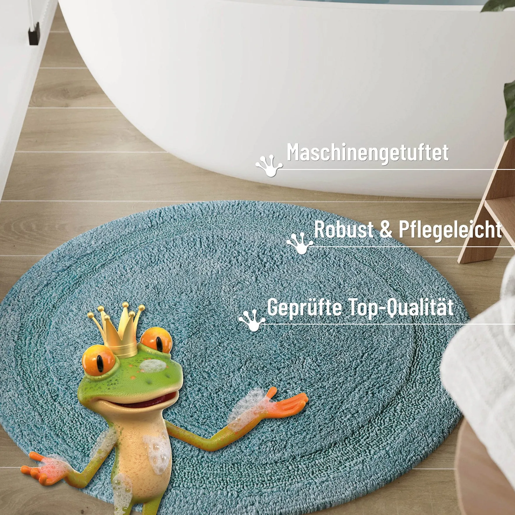 Badteppich Rauch Blau "Knut" WECONhome Basics