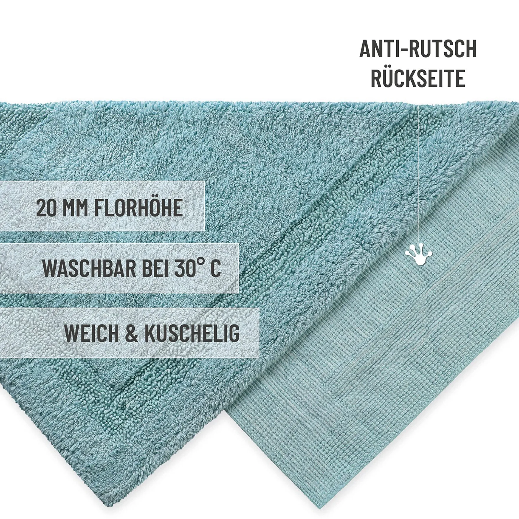Badteppich Rauch Blau "Knut" WECONhome Basics