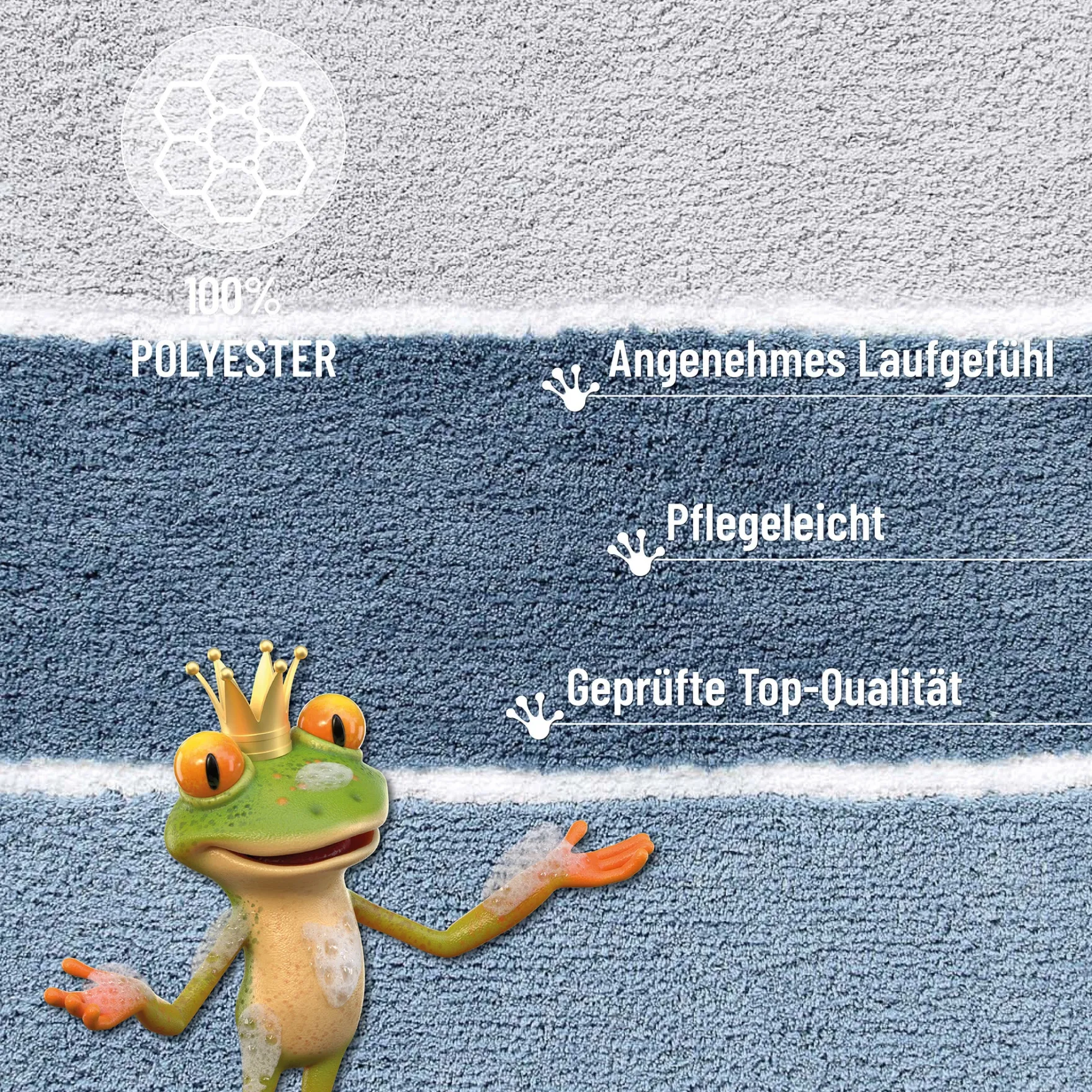 Badteppich Rauch Blau "Rio Marina" Homie Living