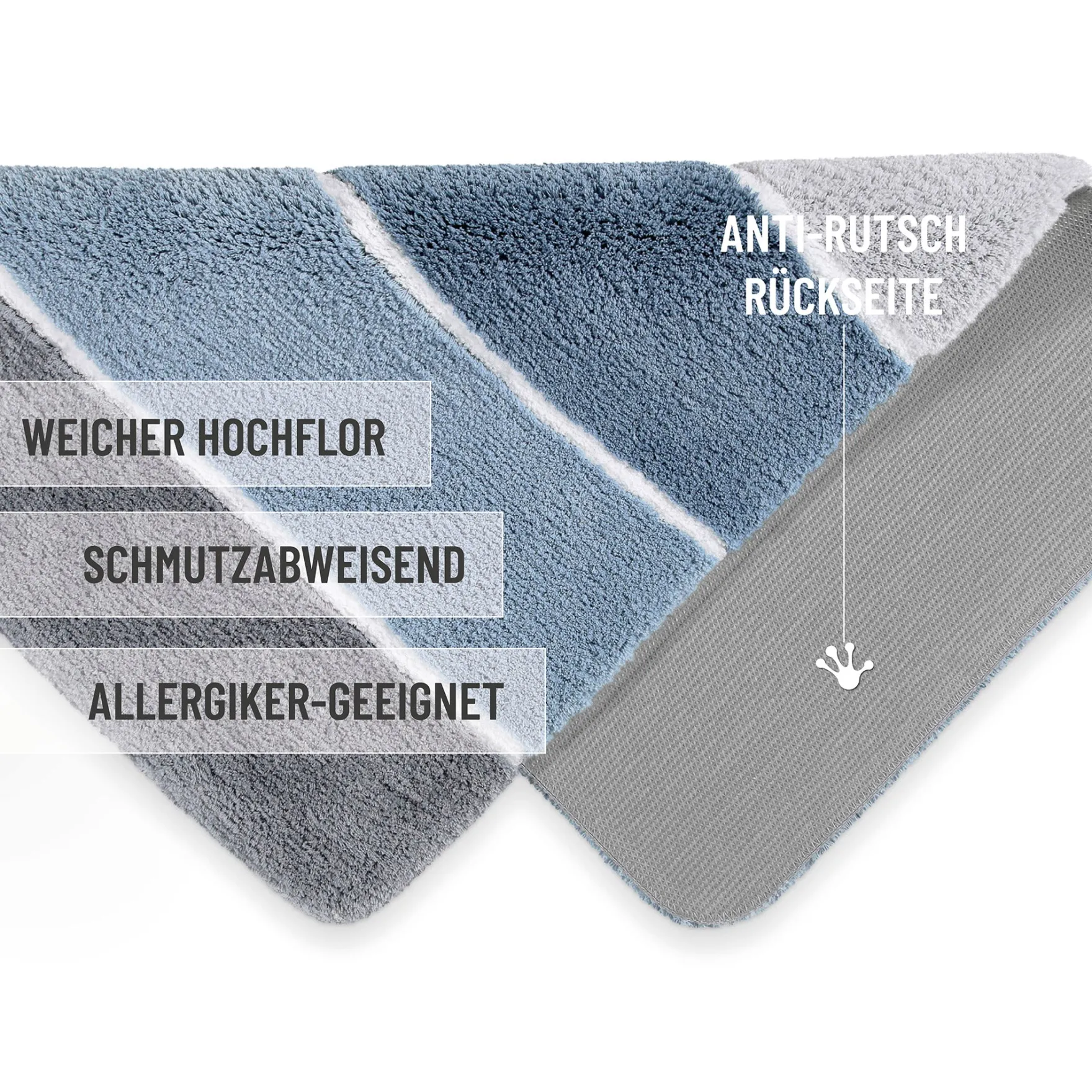 Badteppich Rauch Blau "Rio Marina" Homie Living