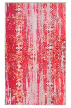 Badteppich Rot Orange Vintage 