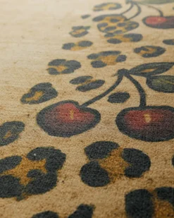 Badteppich Sand Gelb mit Vintage Animal Print