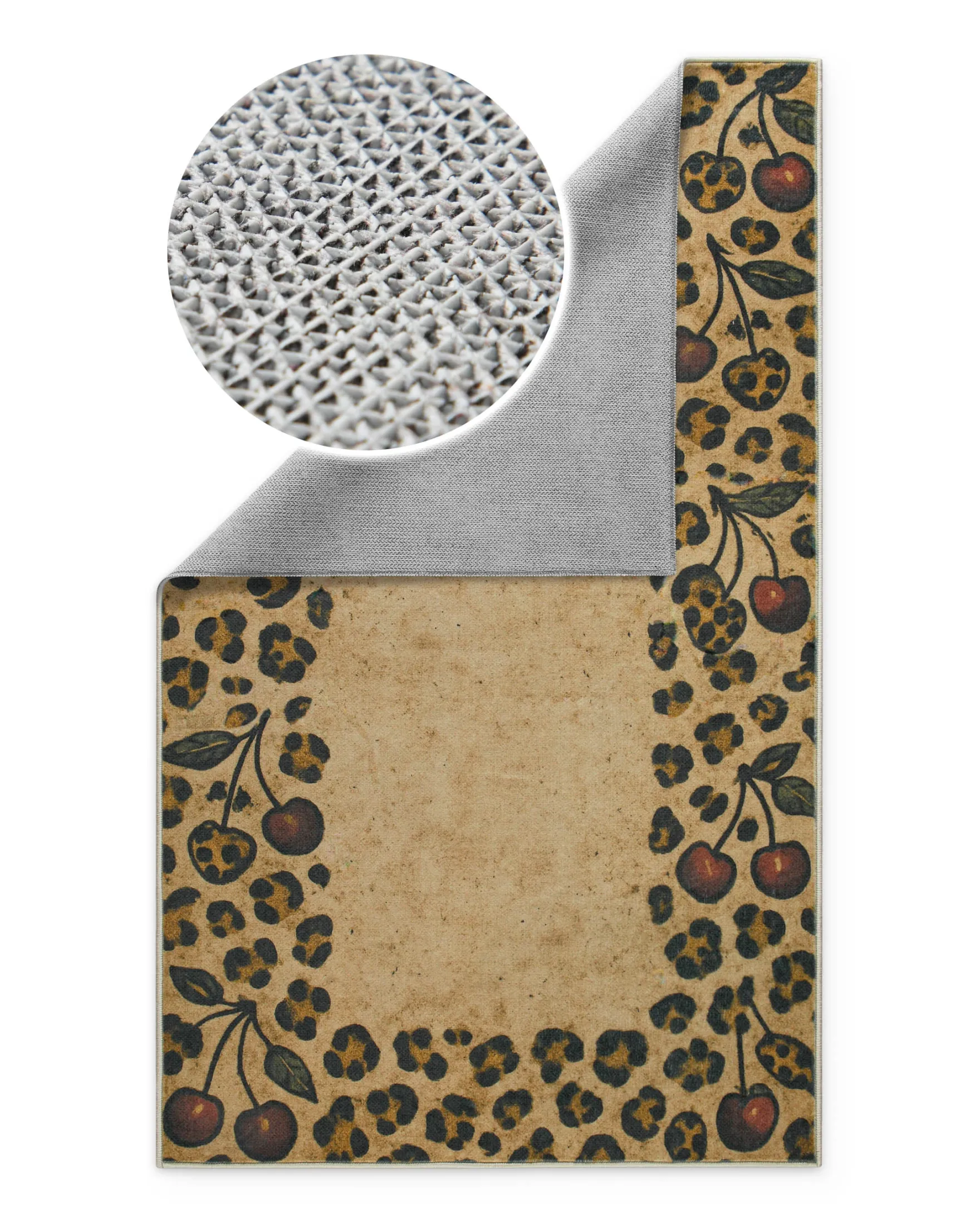 Badteppich Sand Gelb mit Vintage Animal Print "Catwalk" WECONhome