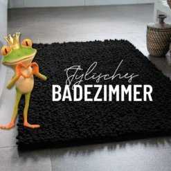 Badteppich Schwarz "Benno" WECONhome Basics