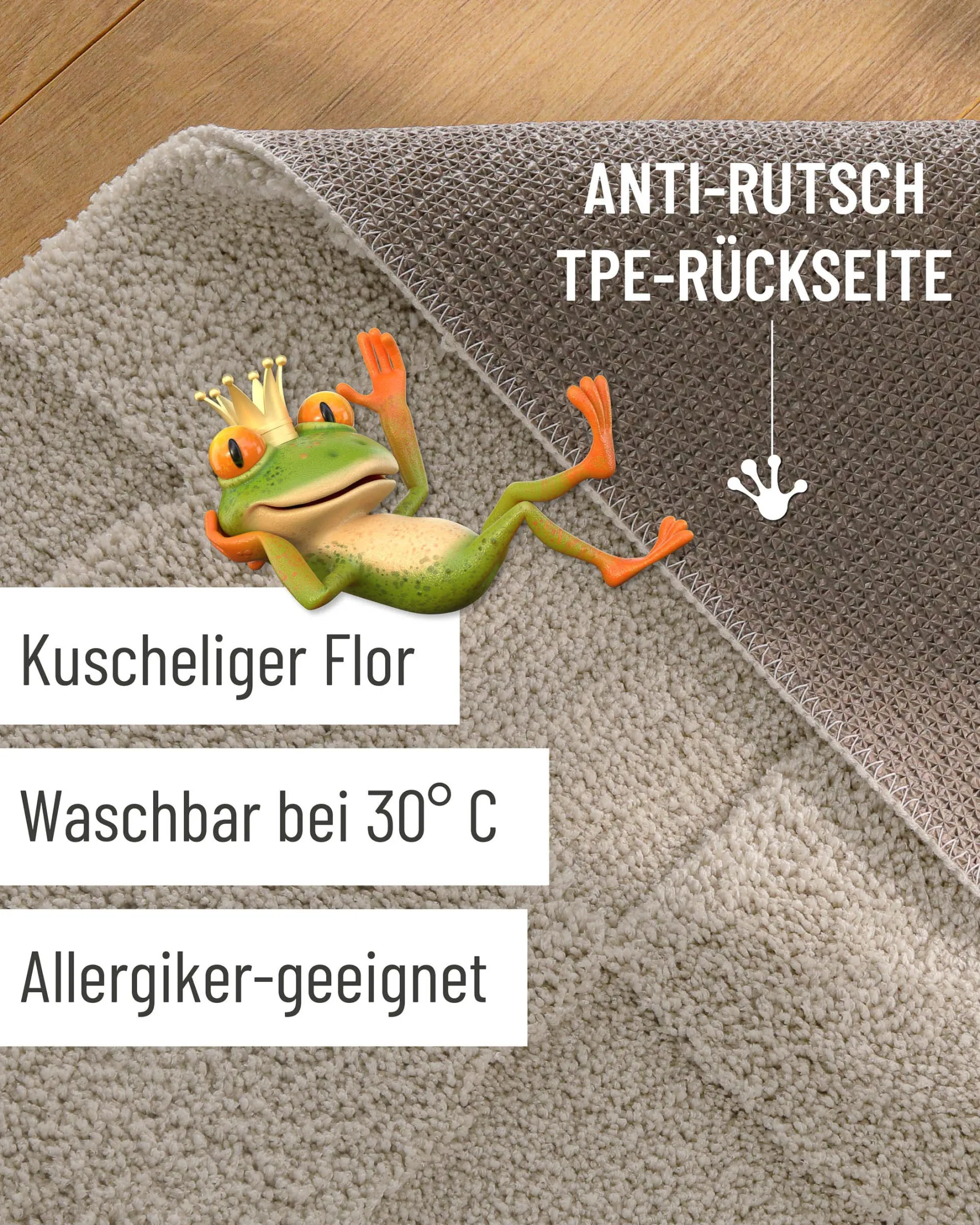 Badteppich Seiden Grau "Davie" WECONhome