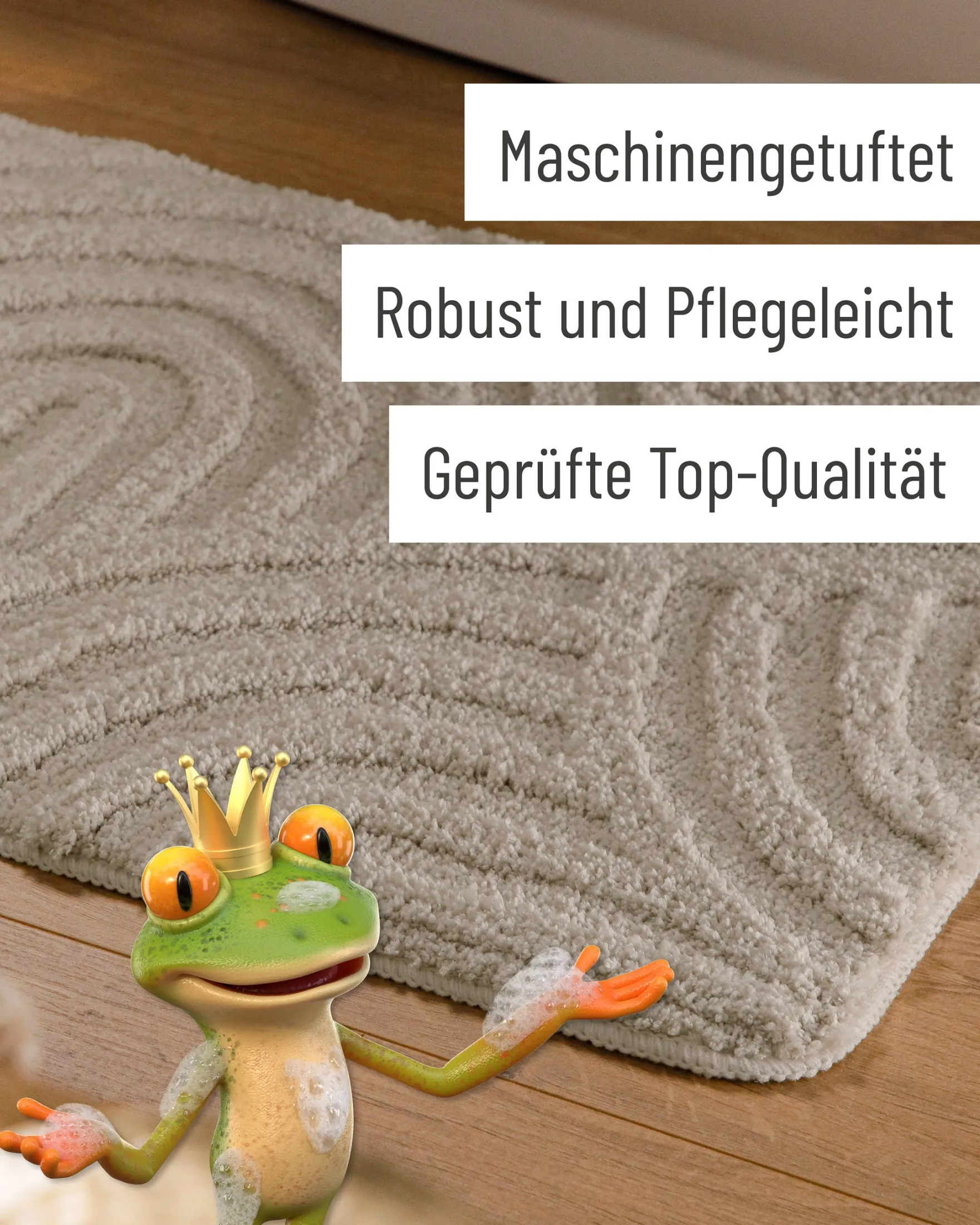Badteppich Seiden Grau "Fiete" WECONhome